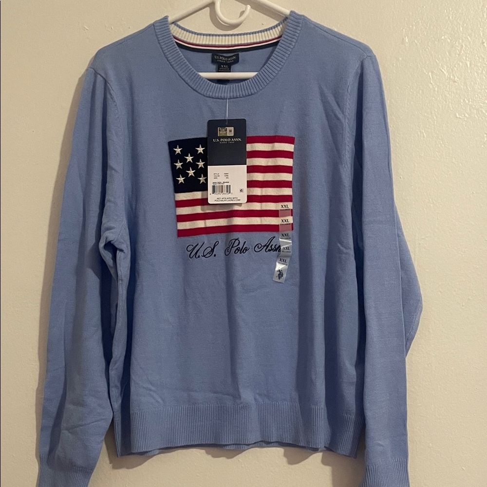 U.S. Polo Assn. Light Blue Crewneck Sweater